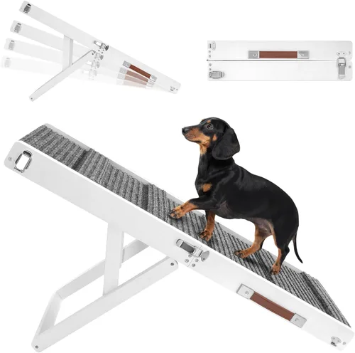 Miniatura 12 de Rampa para perros mejorada 2026 para sofá, rampa plegable para perros pequeños para sofá, 4 alturas ajustables de 13 a 21 pulgadas, escalones