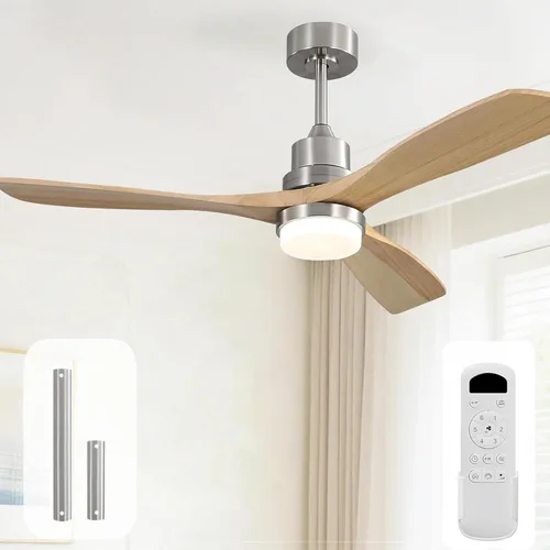 Miniatura 31 de Sofucor Ventiladores de techo de 52 pulgadas, sin luz, ventilador de techo para exteriores con control remoto, motor CC reversible de 3 cuchillas