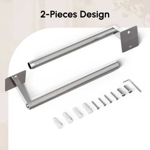 Miniatura 9 de USHOWER Toallero de níquel cepillado, toalleros de 18 pulgadas para montaje en pared de baño, soporte de toalla de acero inoxidable resistente