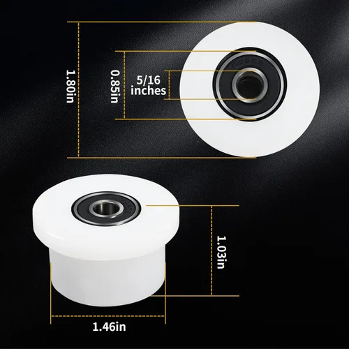 Miniatura 4 de Qty.4 Ruedas mecanizadas/rodillos compatibles con reemplazo total de gimnasio, se adapta a los modelos 1000, 1100, 1400, 1500, 1600, 1700, 1800