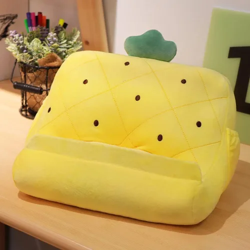 Miniatura 2 de Dpofirs Soporte de almohada para tableta, soporte de tableta de felpa suave con bolsillos de almacenamiento para niños, compatible con almohadillas