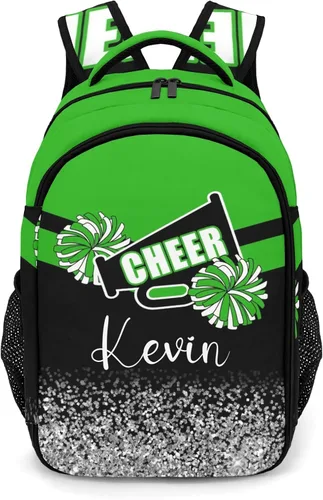 Miniatura 9 de XOZOTY Mochila de animadora púrpura claro personalizada con nombre para hombres y mujeres, bolso de hombro para computadora portátil, bolsa