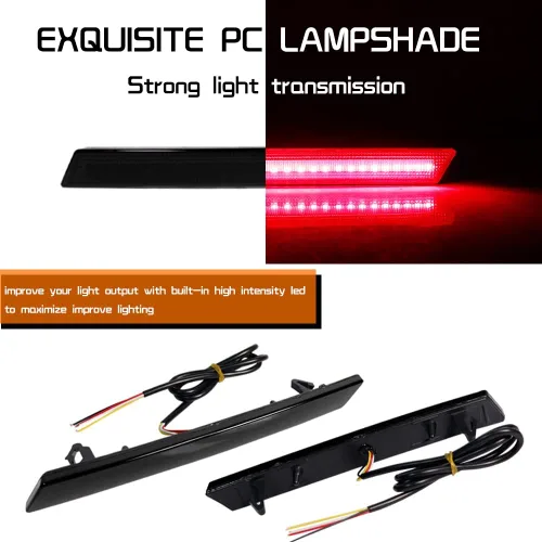 Miniatura 2 de 3 EN 1 LED Lente Ahumada Para 2013 2014 2015 2016 2017 Cadillac XTS Reflector de Parachoques Trasero Luces de Cola Señal de Giro Freno Luz de Stop