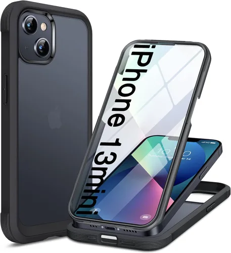 Miniatura 111 de Miracase Funda para iPhone 13 de 6.1 pulgadas, [sin burbujas] funda de teléfono de cuerpo completo con pantalla de vidrio completa integrada, sin