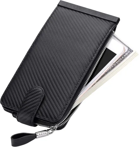 Miniatura 4 de Huztencor cartera de cuero con bolsillo para tarjeta de crédito bloqueo RFID billetera funda para tarjetas para mujer