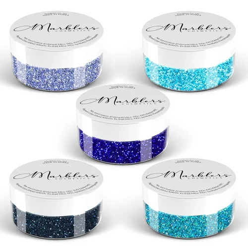 Miniatura 181 de MARBLERS Brillantina de forma gruesa de grado cosmético [estrella] 0.11 onzas (0.11 oz) Escamas No tóxica Vegana Libre de crueldad animal
