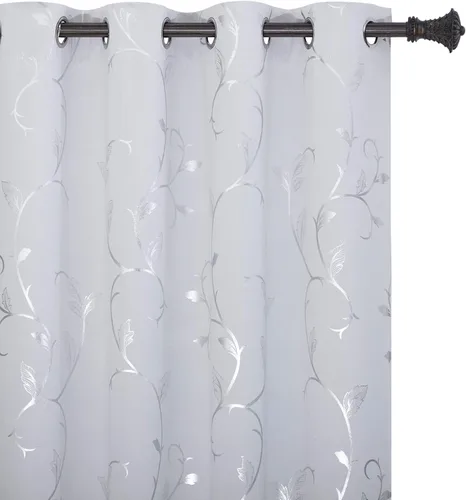 BUHUA Cortinas Opacas de 63 Pulgadas de Largo, 2 Paneles con Aislamiento Térmico, Tratamiento de Ventana para Dormitorio, Cortinas Oscurecedoras de