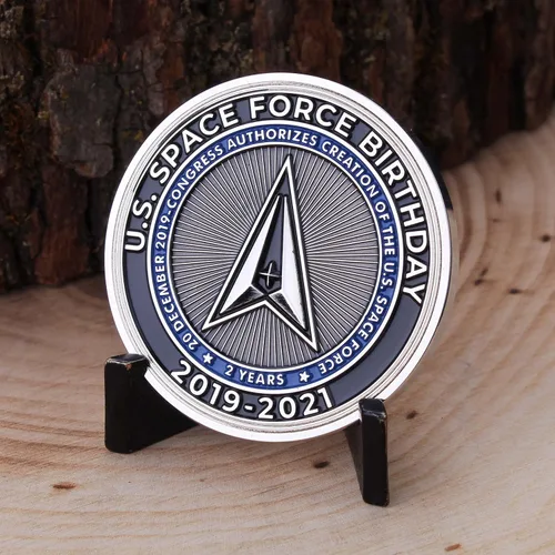Miniatura 4 de ¡Moneda de desafío de bola de cumpleaños de la Fuerza Espacial 2021! Diseñada para veteranos militares, producto oficial de la Fuerza Espacial