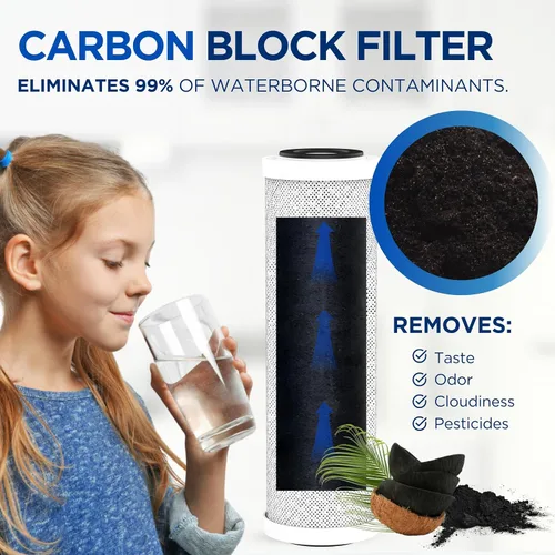 Miniatura 5 de Kit completo de 4 filtros de agua RO para el sistema Krystal Pure KR10, incluye filtro RO de membrana, filtros de bloque de carbono y filtro