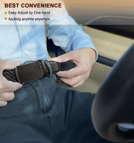 Miniatura 8 de BULLIANT - Cinturón con diseño ajustable de trinquete deslizante para hombre para usar con pantalón de vestir Oxford