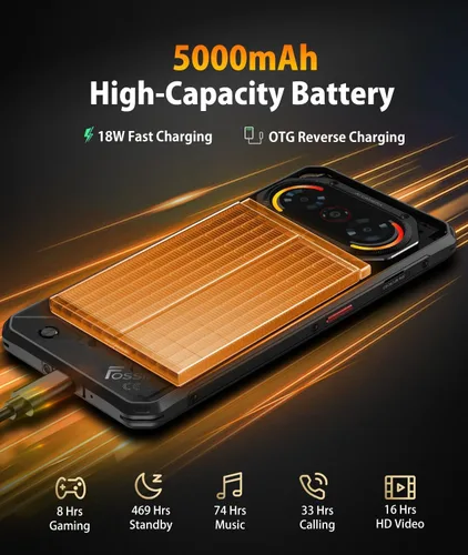 Miniatura 5 de FOSSIBOT F114 28GB+256GB Teléfono resistente desbloqueado 120Hz, 6.67 pulgadas Gorilla Glass, teléfono celular delgado de 0.425 in, teléfono
