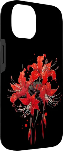 Miniatura 3 de iPhone 14 Red Spider Lily Funda de anime de manga estética japonesa japonesa