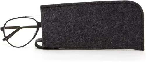 Miniatura 4 de Graf Lantz Funda protectora para lentes, 100% de lujo de lana merina, fieltro de lana merina, sin arañazos, lentes, carbón