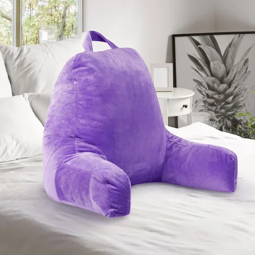 Miniatura 13 de Cheer Collection - Almohada de lectura y juego de espuma con reposabrazos y funda de terciopelo lavable