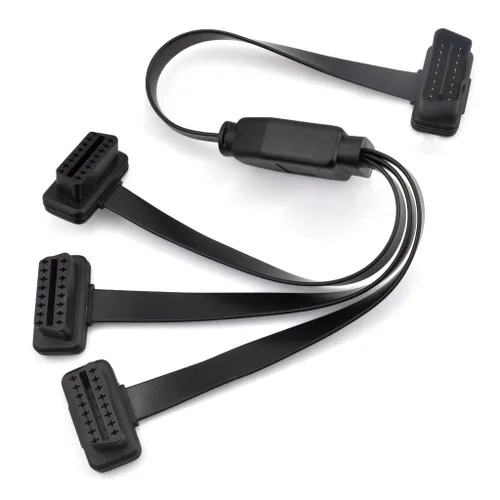 Miniatura 6 de iKKEGOL OBD2 OBDII 1 a 3 Perfil ultra bajo 16 pines macho a hembra Cable divisor Y Cable de extensión de diagnóstico 50 cm / 20