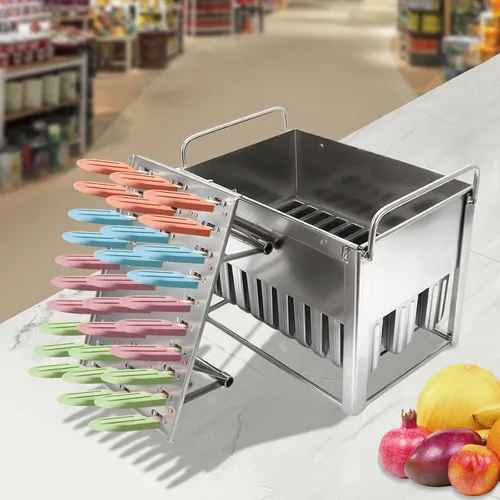Miniatura 3 de 30 moldes de acero inoxidable para paletas de hielo, con 3 ranuras, soporte para palitos de helado, yogur congelado, para el hogar, bar