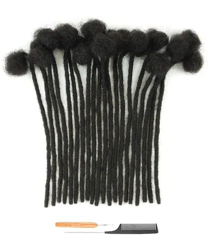 Extensiones de rastas de cabello humano de 6 pulgadas, 10 hebras, 100% cabello humano, extensiones de rastas hechas a mano para hombres, mujeres y