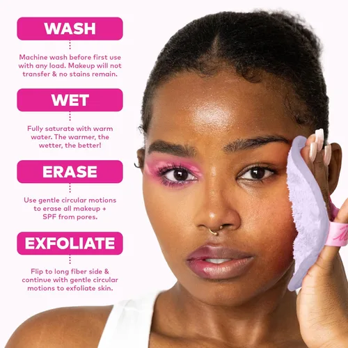 Miniatura 7 de El juego original de MakeUp Eraser de 7 días, borra todo el maquillaje con solo agua, incluyendo rímel impermeable, delineador, base, lápiz labial