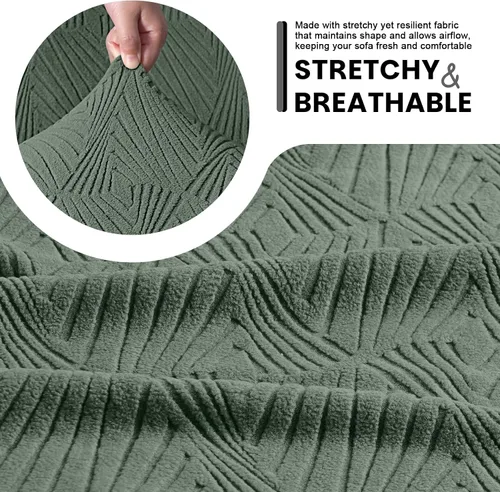 Miniatura 4 de VANSOFY Fundas para sillas reclinables, 4 piezas, elásticas, de tela jacquard, suave funda para silla reclinable, protector de muebles con parte