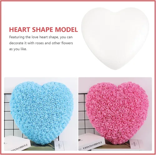 Miniatura 8 de Bolas de espuma blanca con forma de corazón de espuma de 9.1 in, forma de corazón, bola de espuma de poliestireno, modelado artesanal, arreglos