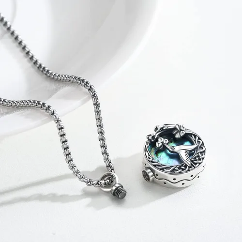 Miniatura 3 de JUSTKIDSTOY Collar con colgante de colibrí de plata esterlina S925 con flores, pájaros, animales, joyería de regalo para mujer
