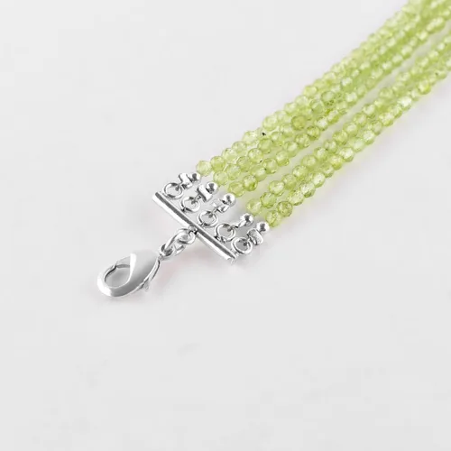 Miniatura 7 de Pulsera de piedras preciosas naturales, cuentas microfacetadas de 5 hebras, piedra energética, cristales curativos, chapado en plata, ajustable