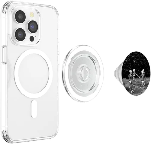 Miniatura 3 de Skeletons Dancing Night Sky Cool Goth Aesthetic Halloween PopSockets MagSafe PopGrip para iPhone