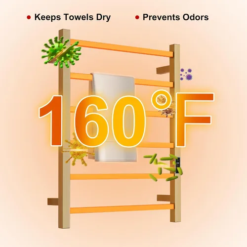 Miniatura 3 de Toalleros térmicos para baño, calentadores eléctricos de toallas para montar en la pared con temporizador y control de temperatura, calentador