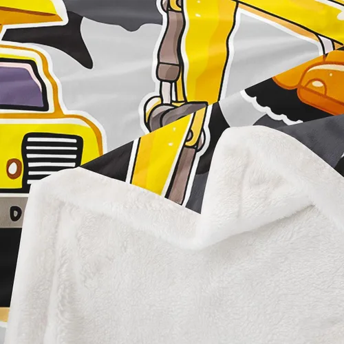 Miniatura 6 de Erosebridal Manta de forro polar con diseño de camiones y excavadoras, de 40 x 50 pulgadas, color amarillo, para niños, niños, adolescentes