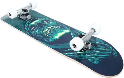 Miniatura 2 de ANNEE Patineta profesional completa de 31 x 8 pulgadas, 7 capas de madera de arce canadiense de doble patada, patinetas cóncavas de trucos