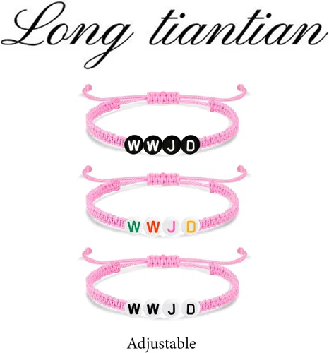 Miniatura 83 de Long tiantian WWJD - Pulsera con texto en inglés «What Would Jesus Do», pulseras WWJD para mujeres, pulseras W.W.J.D para hombres, joyería