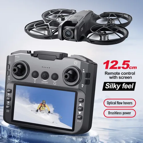 Miniatura 8 de Drone RC con cámara HD para adultos principiantes, FPV Drones con pantalla en el controlador, motor sin escobillas, vuelo inteligente, control