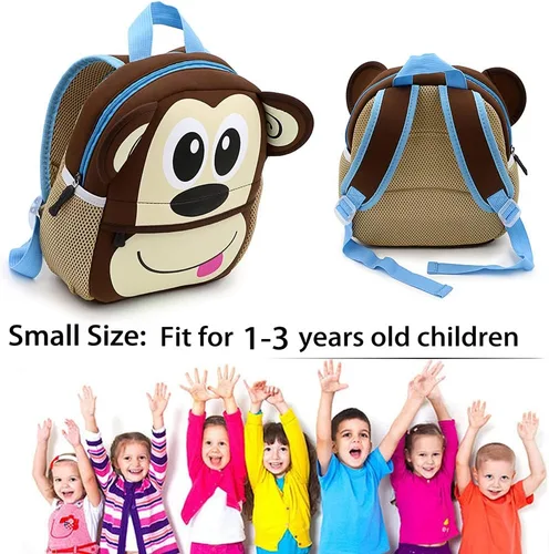 Miniatura 2 de Hipiwe, mochila para bebés, niños, niñas, para jardín de infantes, de neopreno, con adorables caricaturas animadas, para niños de 1 a 5 años
