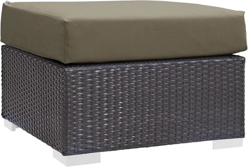 Miniatura 15 de Modway EEI-1911-EXP-ORA Convene - Muebles otomanos cuadrados de tela para patio, muebles de exterior, color naranja espresso Espresso Naranja