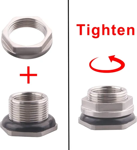 Miniatura 5 de DERNORD 1" colocaciones de mamparo del acero inoxidable del conector del tanque de agua del tabique femenino
