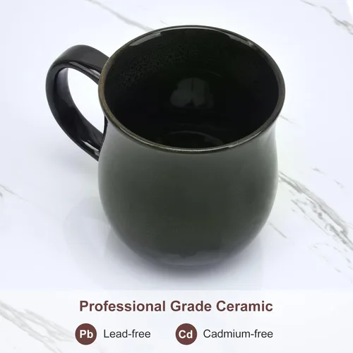 Miniatura 4 de Tazas de café de cerámica grandes de 20 onzas, 600ml, asa grande, taza de té de cerámica hecha a mano para oficina y hogar, fácil de sostener, apta