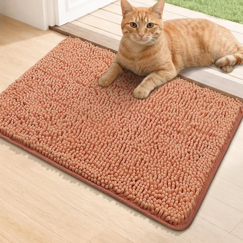Miniatura 10 de Bcoimo Tapete súper absorbente para puerta de perro, 30 x 20 pulgadas, tapete antideslizante para patas fangosas, alfombras para mascotas para patas