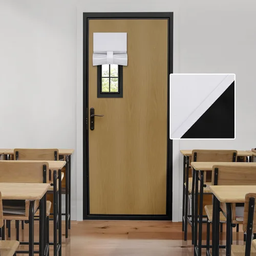 Miniatura 70 de HOMEIDEAS Cortinas 100% Opacas para Luces Laterales de Puerta Principal, Cubierta de Ventana de Puerta de Aula, Persianas de Privacidad