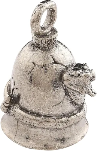 Miniatura 2 de Guardian Bell Campana de la buena suerte de animales con llavero y bolsa de regalo de terciopelo negro Campana de motocicleta Peltre sin plomo