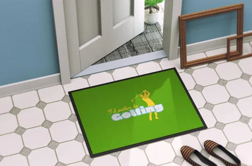 Miniatura 4 de Caroline's Treasures SB3092MAT - Felpudo con texto en inglés "I'd Rather be Golfing Man on Green" de 18 x 27 pulgadas, para interiores y exteriores