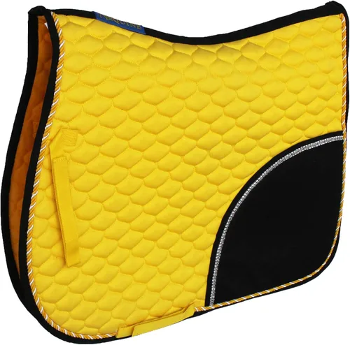 CHALLENGER Caballo Inglés Saddle Pad All Purpose Algodón Acolchado Trail Sillín Amarillo 72133