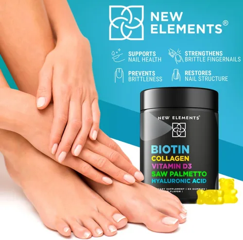 Miniatura 7 de Gomitas de biotina con colágeno y vitamina D3 Saw Palmetto y ácido hialurónico para el cabello, la piel y las uñas, suplemento para el crecimiento