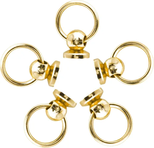 Miniatura 10 de Kyuionty 60 remaches de cabeza redonda atornillados con anillo de tracción, 0.315 pulgadas (0.315 in) de cuero para manualidades, remaches