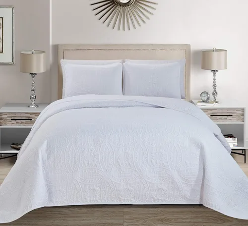 Miniatura 12 de Linen Plus Collection - Juego de colcha en relieve de 3 piezas Gris antracita
