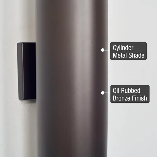 Miniatura 2 de Kira Home Enzo - Moderna lámpara de pared cilíndrica para exteriores de 16 pulgadas, aplique de 2 luces arriba y abajo, lámpara de pared exterior