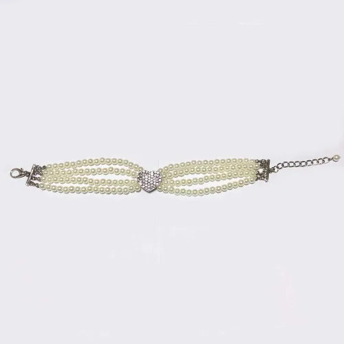 Miniatura 3 de Collar de perlas para perros, collar de boda para perros pequeños con dije de corazón de diamantes de imitación, accesorios de ropa para cachorros