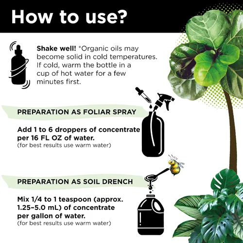 Miniatura 5 de Big Leaf Energy, Concentrado de Aceite de Neem + Aceites Esenciales para Plantas y Cuidado de Hojas - Orgánico, Sin OGM, Listo para Mezclar