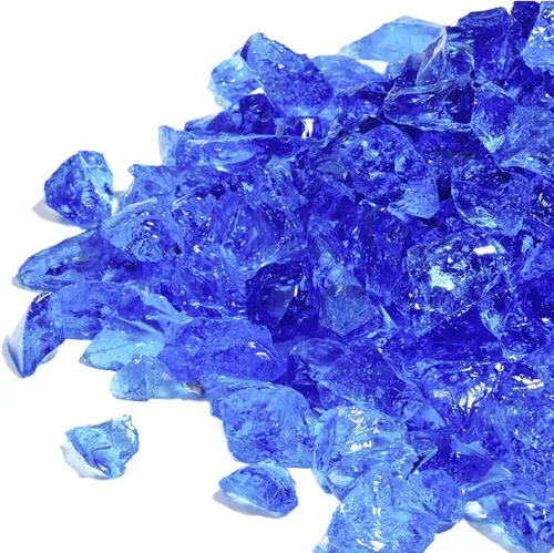 GASPRO Vidrio de fuego de 20 libras para hoguera de propano, roca de vidrio decorativa de 1/2 pulgada para chimenea de gas, azul océano