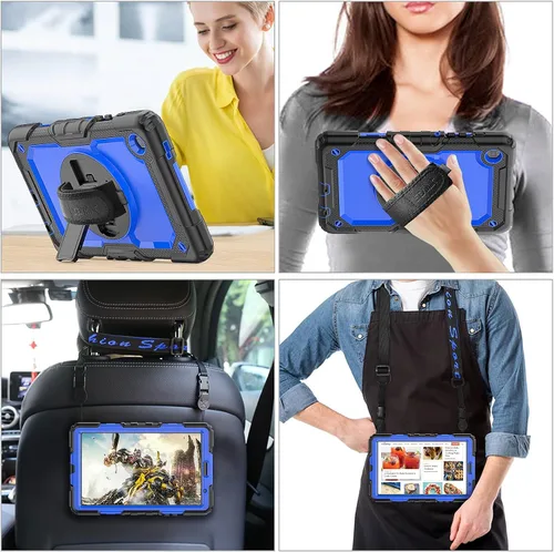Miniatura 4 de SEYMAC stock Funda para Samsung Galaxy Tab A7 Lite de 8.7 pulgadas con protector de pantalla y soporte para lápiz [correa de mano giratoria 360]