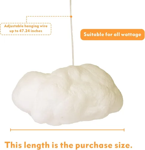 Miniatura 2 de Funteam Moderna Lámpara Colgante Flotante de Nube Blanca Luz Colgante de Algodón Nórdico Lámpara de Techo Accesorio de Iluminación para Niñas